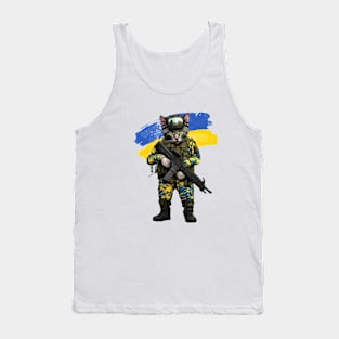 Càt ukrainian soldier Tank Top